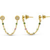 Bijoux Orusbijoux Boucles D'oreilles Argent Dor&eacute;es Doubles Reli&eacute;es Rondes Dor&eacute;