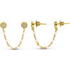 Bijoux Orusbijoux Boucles D'oreilles Argent Dor&eacute;es Doubles Reli&eacute;es Rondes Dor&eacute;