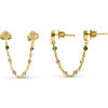 Bijoux Orusbijoux Boucles D'oreilles Argent Dor&eacute;es Doubles Reli&eacute;es Gouttes Dor&eacute;