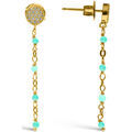 Boucles oreilles Orusbijoux Boucles D'oreilles Argent Dor&eacute; Pendantes Rondes Pierres Dor&eacute; Grenoble