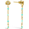 Boucles oreilles Orusbijoux Boucles D'oreilles Argent Dor&eacute; Pendantes Gouttes Pierres Dor&eacute;