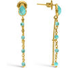 Boucles oreilles Orusbijoux Boucles D'oreilles Argent Dor&eacute; Pendantes Gouttes En Pierres Dor&eacute;