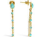 Boucles oreilles Orusbijoux Boucles D'oreilles Argent Dor&eacute; Pendantes Gouttes En Pierres Dor&eacute; Grenoble