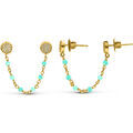 Bijoux Orusbijoux Boucles D'oreilles Argent Dor&eacute;es Doubles Reli&eacute;es Rondes Dor&eacute;