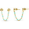 Bijoux Orusbijoux Boucles D'oreilles Argent Dor&eacute;es Doubles Reli&eacute;es Gouttes Dor&eacute;