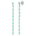 Boucles oreilles Orusbijoux Boucles D'oreilles Argent Rhodi&eacute; Chaine Longue Et Pierres Argent&eacute; Grenoble