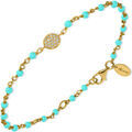 Bracelets sur Grenoble : Bracelets Orusbijoux Bracelet Argent Dor&eacute; M&eacute;daillon Serti Blanc Et Pierres Dor&eacute;
