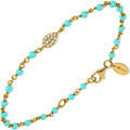 Bracelets Orusbijoux Bracelet Argent Dor&eacute; Goutte Serti Blanc Pierres Amazonite Dor&eacute; Grenoble