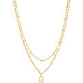 Collier Orusbijoux Collier Argent Dor&eacute; Goutte Doubles Cha&icirc;nes Pierres Opale Dor&eacute; Grenoble