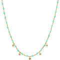 Bijoux Orusbijoux Collier Argent Dor&eacute; Pampilles &eacute;toiles Et Pierres Amazonite Dor&eacute;