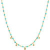 Bijoux Orusbijoux Collier Argent Dor&eacute; Pampilles &eacute;toiles Et Pierres Turquoise Bleu