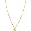 Collier Orusbijoux Collier Argent Dor&eacute; M&eacute;daillon Serti Blanc Et Pierres Opale Dor&eacute;