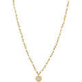 Collier Orusbijoux Collier Argent Dor&eacute; M&eacute;daillon Serti Blanc Et Pierres Opale Dor&eacute;