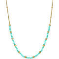 Colliers sur Grenoble : Collier Orusbijoux Collier Argent Dor&eacute; Perles Dor&eacute;e Et Pierres Amazonite Dor&eacute;