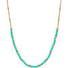 Collier Orusbijoux Collier Argent Dor&eacute; Perles Dor&eacute;e Et Pierres Turquoise Bleu