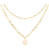 Collier Orusbijoux Collier Argent Dor&eacute; Double Chaine Pampille Et Pierres Opale Dor&eacute;