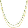 Bijoux Orusbijoux Collier Argent Dor&eacute; Doubles Cha&icirc;nes Barrettes Et Perles Dor&eacute;