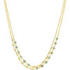 Bijoux Orusbijoux Collier Argent Dor&eacute; Doubles Cha&icirc;nes Pierre Aventurine Dor&eacute;