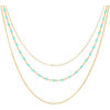 Collier Orusbijoux Collier Argent Dor&eacute; Triple Collier Petite Perles Pierre Dor&eacute;