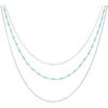 Collier Orusbijoux Collier Argent Rhodi&eacute; Triple Collier Petite Perles Pierre Argent&eacute;