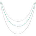 Colliers sur Grenoble : Collier Orusbijoux Collier Argent Rhodi&eacute; Triple Collier Petite Perles Pierre Argent&eacute;