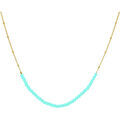 Bijoux Orusbijoux Collier Cha&icirc;ne Argent Dor&eacute; Avec Perles Amazonite Dor&eacute;