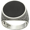 Bijoux Orusbijoux Bague Chevali&egrave;re Homme Po&eacute;tique Onyx Argent Argent&eacute;