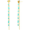 Bijoux Orusbijoux Boucles D'oreilles Pendantes Argent Dor&eacute; Pierres Amazonite Dor&eacute;