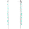 Bijoux Orusbijoux Boucles D'oreilles Pendantes Argent Rhodi&eacute; Pierres Argent&eacute;