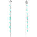 Bijoux Orusbijoux Boucles D'oreilles Pendantes Argent Rhodi&eacute; Pierres Argent&eacute; Grenoble
