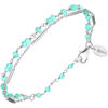 Bijoux Orusbijoux Bracelet Argent Rhodier Doubles Chaines Barrettes Pierres Argent&eacute;