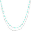 Bijoux Orusbijoux Collier Argent Rhodi&eacute; Doubles Cha&icirc;nes Barrettes Et Perles Argent&eacute;