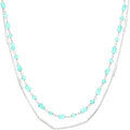 Bijoux Orusbijoux Collier Argent Rhodi&eacute; Doubles Cha&icirc;nes Barrettes Et Perles Argent&eacute;
