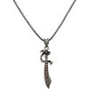 Collier Orusbijoux Collier Argent Pendentif Sabre Serti Pierre Grenat Argent&eacute;