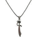 Collier Orusbijoux Collier Argent Pendentif Sabre Serti Pierre Grenat Argent&eacute; Grenoble