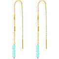 Bijoux Orusbijoux Boucles D'oreilles Fil Argent Dor&eacute; Pierres Naturelles Dor&eacute; Grenoble