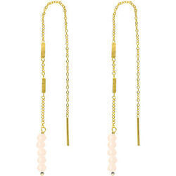Bijoux Orusbijoux Boucles D'oreilles Fil Argent Dor&eacute; Pierres Naturelles Opale Dor&eacute;