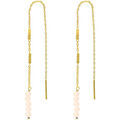 Bijoux Orusbijoux Boucles D'oreilles Fil Argent Dor&eacute; Pierres Naturelles Opale Dor&eacute;