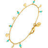 Bracelets Orusbijoux Bracelet Argent Dor&eacute; Pampilles De Forme Lune C?ur Et Pierre Dor&eacute;