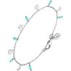 Bracelets Orusbijoux Bracelet Argent Pampilles De Forme Lune C?ur Et Pierre Argent&eacute;