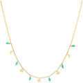 Collier Orusbijoux Collier Argent Dor&eacute; Pampilles De Forme Lune C?ur Et Pierre Dor&eacute;