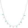 Collier Orusbijoux Collier Argent Pampilles De Forme Lune C?ur Et Pierre Argent&eacute;