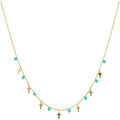 Collier Orusbijoux Collier Argent Dor&eacute; Croix Et Pierres Naturelles Amazonite Dor&eacute; Grenoble