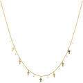 Collier Orusbijoux Collier Argent Dor&eacute; Croix Et Pierres Naturelles Opale Rose Dor&eacute; Grenoble