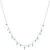 Collier Orusbijoux Collier Argent Rhodi&eacute; Croix Et Pierres Naturelles Amazonite Argent&eacute;