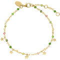 Bijoux Orusbijoux Bracelet Argent Dor&eacute; &eacute;toiles Pierres Naturelles Dor&eacute;