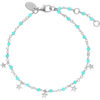 Bijoux Orusbijoux Bracelet Argent Rhodi&eacute; &eacute;toiles Pierres Naturelles Argent&eacute;