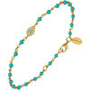 Bracelets Orusbijoux Bracelet Argent Dor&eacute; Goutte Serti Blanc Pierres Turquoise Bleu
