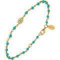 Bracelets Orusbijoux Bracelet Argent Dor&eacute; Goutte Serti Blanc Pierres Turquoise Bleu