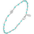 Bracelets Orusbijoux Bracelet Argent Rhodi&eacute; Goutte Serti Blanc Pierres Amazonite Argent&eacute; Grenoble